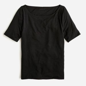 FORMKNIT ELBOW-SLEEVE T-SHIRT in BLACK